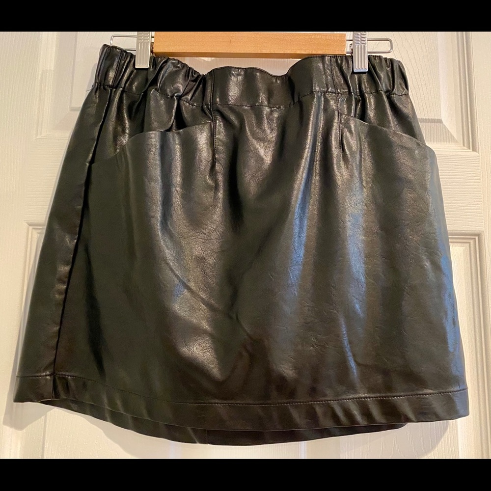 Black leather skirt
